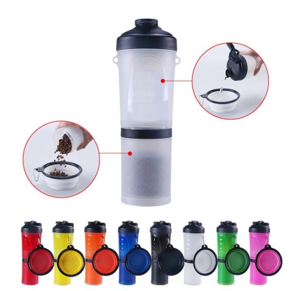 Outdoor Portable 2-in-1 Dog Feeder Drinking water with Bowl